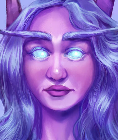 A night elf from World of Warcraft.